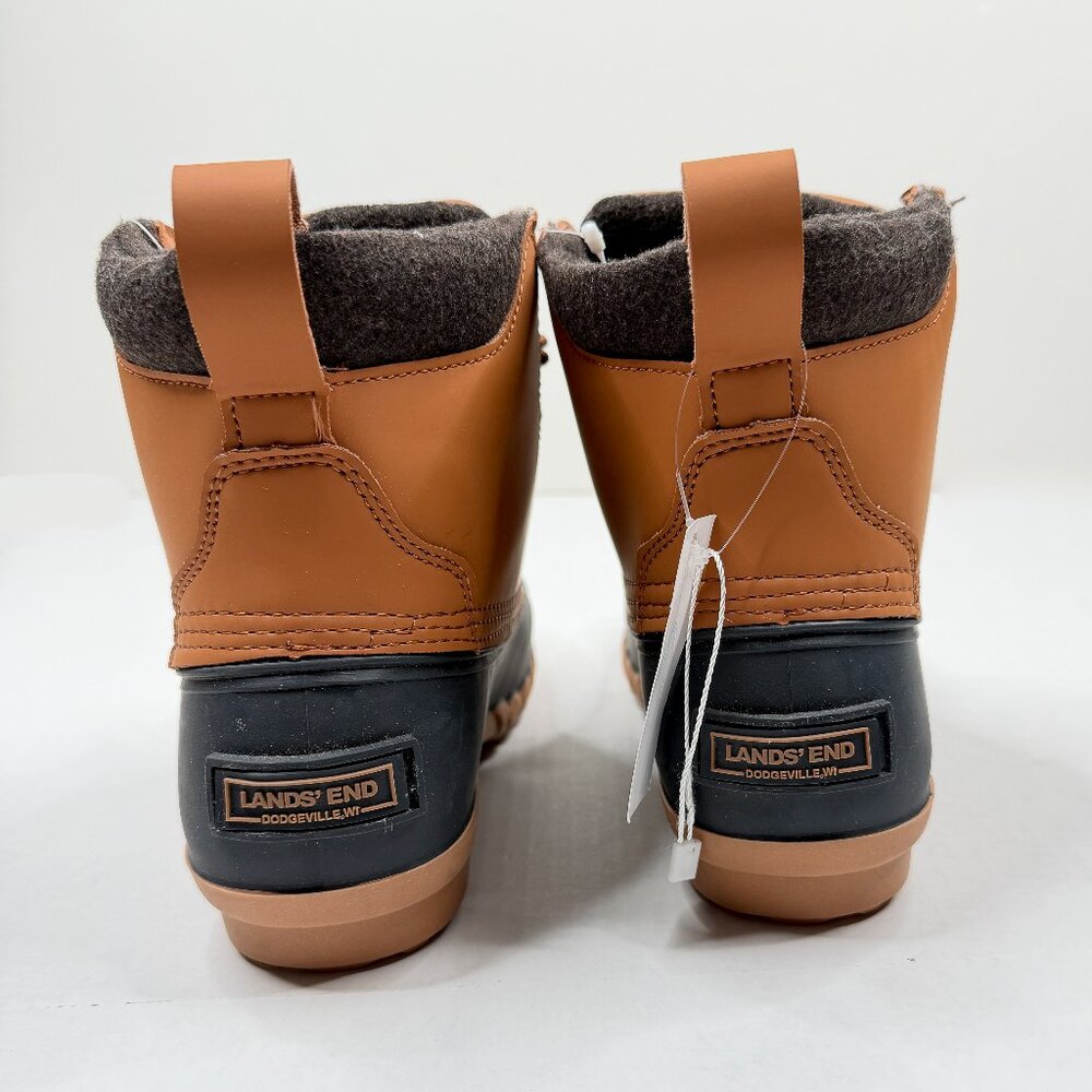 Lands' End Dakota Waterproof Insulated Duck Lace-Up Boots Hazelnut Tan Sz 8 NWT - Picture 5 of 10